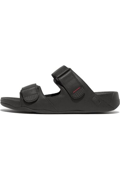 Fitflop Men's Go-Moc Slippers made of leather with a striped design from