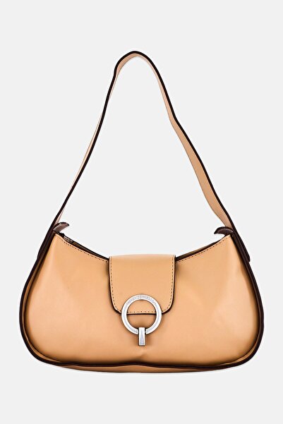 French Connection Women Brand Logo Shoulder Bag, Tan