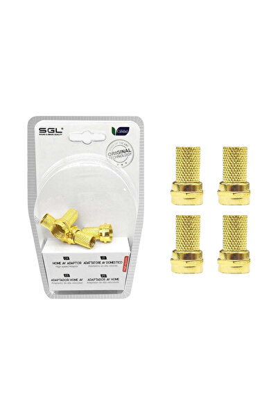 Tradesor Βύσμα κεραίας TV Coaxial τύπου F - 4pcs - 1823A-4 - Gold - 098708