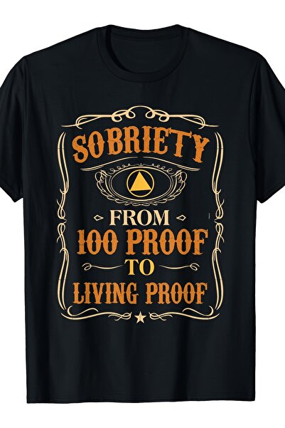 NOURAM تي شيرت برسومات جرافيكية من Sober Life Recovery From 100 to Living Pro...