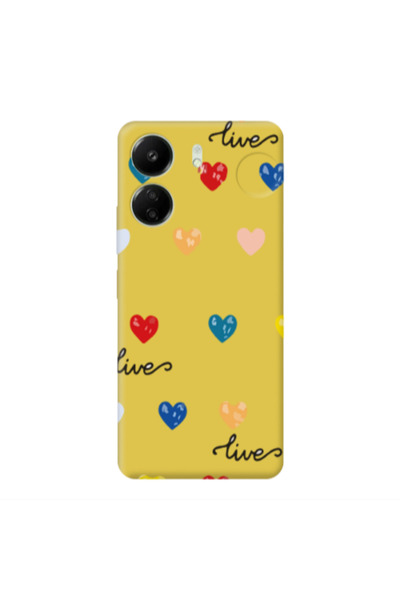 Other Xiaomi Redmi 13C Heart Lives Yellow Colored Silicone TPU Θήκη