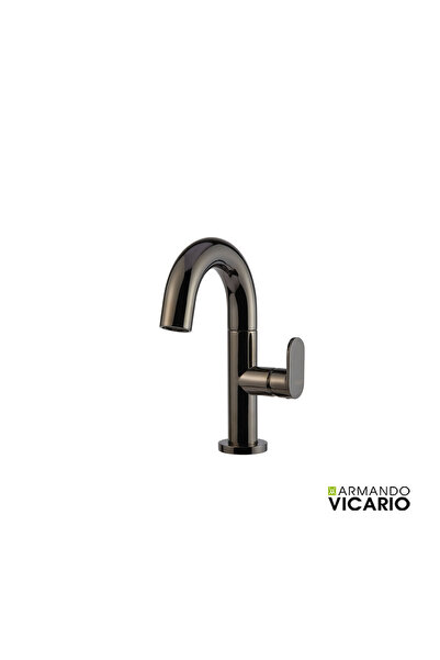 VICARIO Μπαταρία Νιπτήρα με Βαλβίδα Clic-Clac Λεπτή Μαύρο Χρώμιο 500010-405