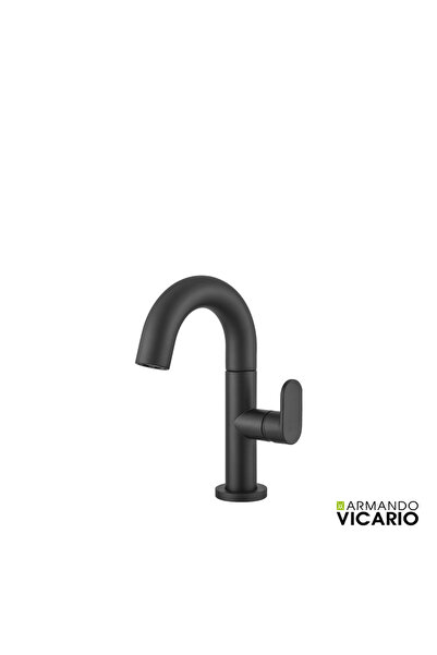 VICARIO Μπαταρία Νιπτήρα με Βαλβίδα Clic-Clac Λεπτή Μαύρη Ματ 500010-400