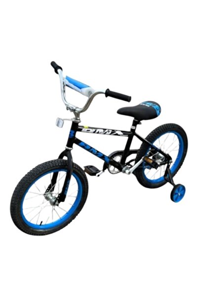 E-ANAMAG Bicicletă BMX pentru copii - 16 inch, negru-albastru