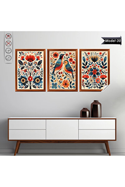 Akıllı Kağıt Statik Tutunma Özellikli Tablo - Poster Çiçek (Model- 30)