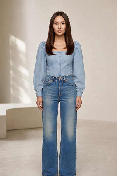 Levi's bluza casual albastru denim