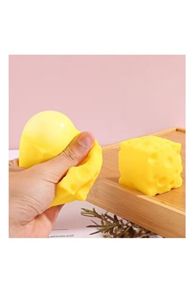 OEM Cub anti-stres moale, tip brânză, 5 cm, jucărie elastică moale, cub senzorial de relaxare