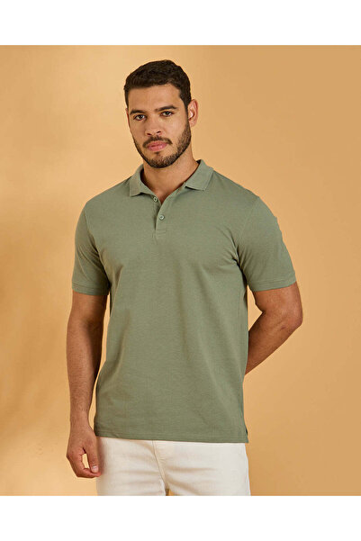REDTAG Men Green Basic Polo Shirt