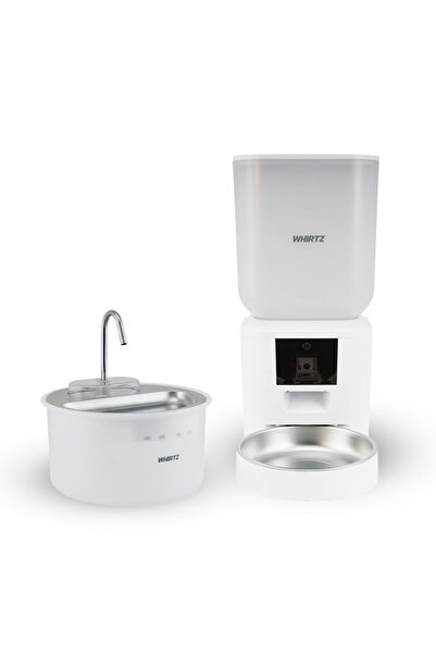 Whirtz Akıllı Otomatik Mama Kabı 7L Ve Su Pınarı 4L Gri 2'li Pet Ürünleri Seti