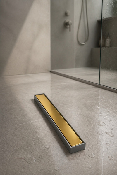 İSAOĞLU YAPI Mat Gold Duş Kanalı 40 Cm Lineer Duş Gideri Antibakteriyal Koku ...