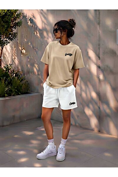 EFFRENATU Women's Washable Oversize Shorts Set Casual Daily Street Style