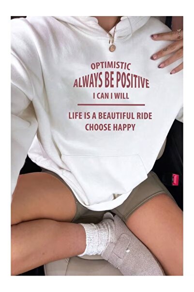 ZİYMO Unisex Hooded Printed Relaxed Fit Sweatshirt