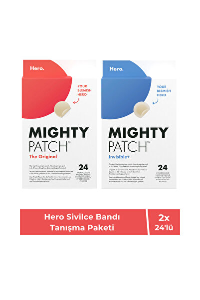 Hero Mighty Patch Orijinal Akne Bandı 24 Adet + Mighty Patch Invisible Şeffaf...