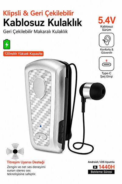 EXENAR Titreşimli Kablosuz Makaralı Kulaklık Titreşimli Bluetooth Kulaklık 15...