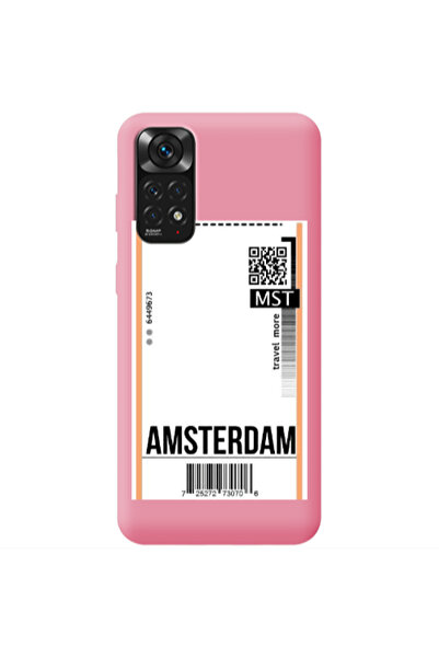 Other Xiaomi Redmi Note 11 4G Amsterdam Travel More Pink Colored Silicone TPU...