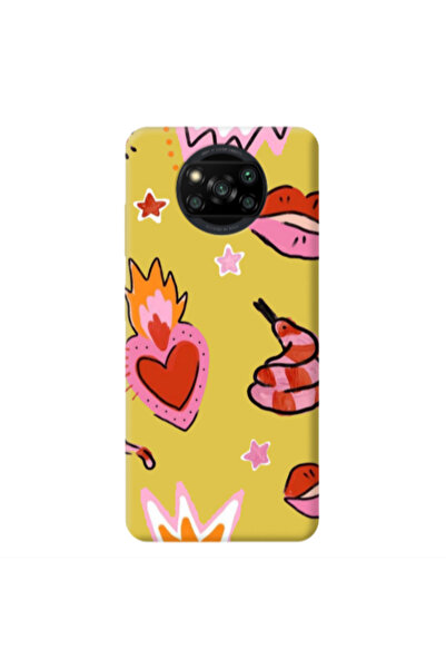 Other Xiaomi Poco X3 /X3 Pro Snake heart Yellow Colored Silicone TPU Θήκη