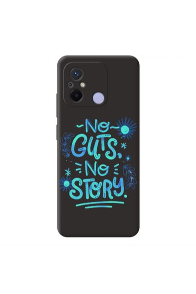 Other Xiaomi Redmi 12C No guts no story Black Colored Silicone TPU Θήκη