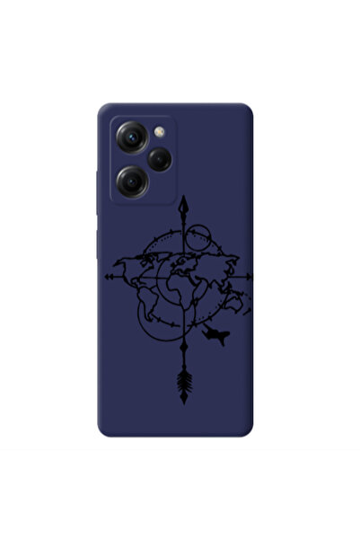 Other Xiaomi Poco X5 Pro Old Map Dark blue Colored Silicone TPU Θήκη