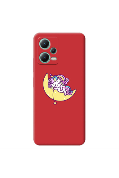 Other Xiaomi Redmi Note 12 Pro 5G Sleeping horse Red Colored Silicone TPU Θήκη