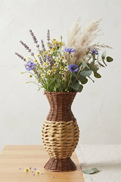 Bayev Rattan Akasya 4205 Vase - Knitted Flower Pot Vase Multi-Purpose Decorat...