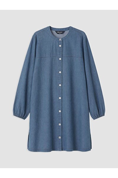 LC Waikiki Lcw Grace Blue Crew Neck Women's Jean Tunic