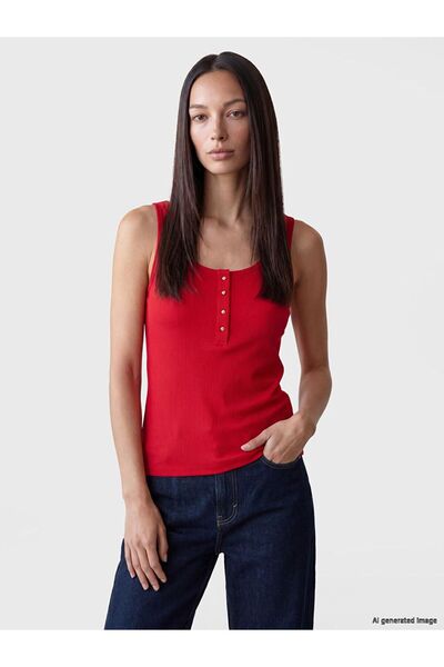 LC Waikiki Lcw Everyday Red U-Neck Women's Undershirt