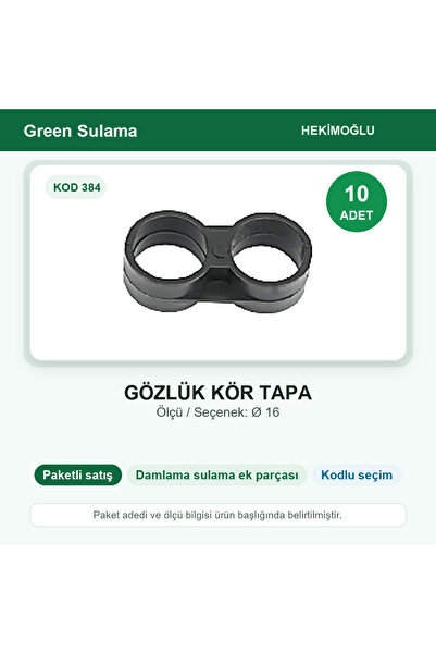 HEKİMOĞLU Glasses Blind Plug Ø 16 10 Pieces Package Code 384