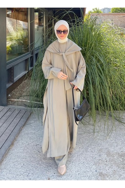 THEK BUTİK Shawl-Detail Shawl-Cut Double Set