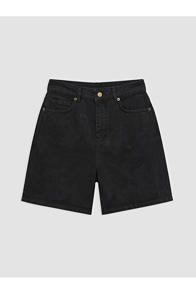 LC Waikiki Black Regular Fit Women's Jean Shorts