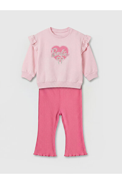 LC Waikiki Pink Barbie Printed Spanish Style Baby Girl Set