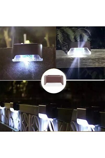 Choice24 20 قطعة من أضواء LED الشمسية للدرج بلون بني-أبيض، إضاءة دافئة بيضاء ...