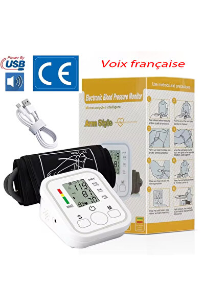 Choice1 جهاز قياس ضغط الدم الرقمي الفرنسي USB مع حزام للذراع ومستشعر ومراقب أ...