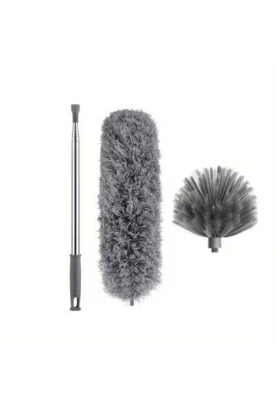 Choice1 grey Extendable Cobweb Duster with Lightweight Aluminum Pole & Stainl...