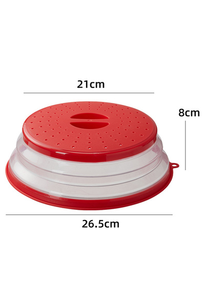 Choice Red Microwave Splash Guard Foldable Food Plate Microwave Cover Splash ...