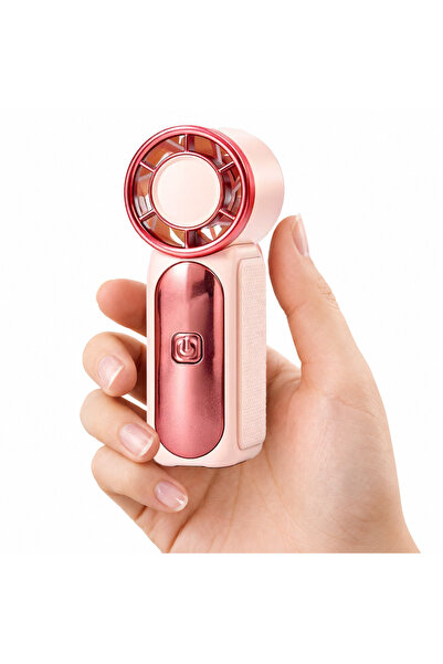 Choice6 Pink Red Mini Handheld Fan 3600mAh High-Speed Portable Turbo Pocket F...
