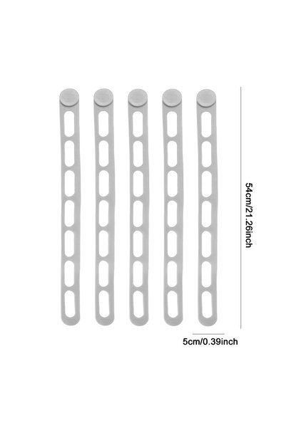 Choice18 5PCS Grey with buckle 54cm Reusable Silicone Elastic Band Lid Straps...