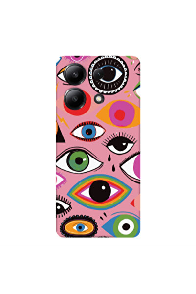 Other Xiaomi Redmi Note 13 4G Colorful eyes Pink Colored Silicone TPU Θήκη