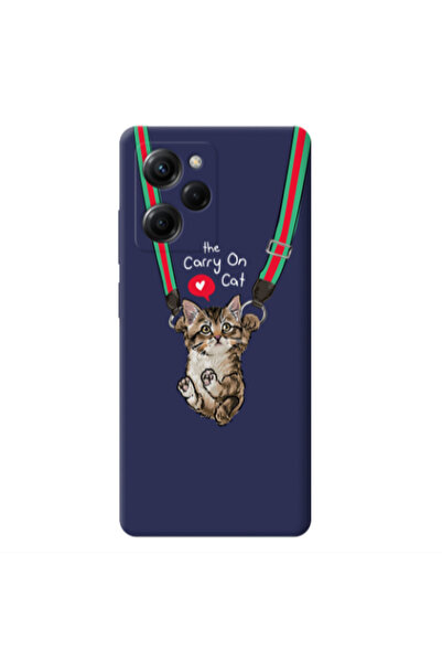 Other Xiaomi Poco X5 Pro Swinging cat Dark blue Colored Silicone TPU Θήκη