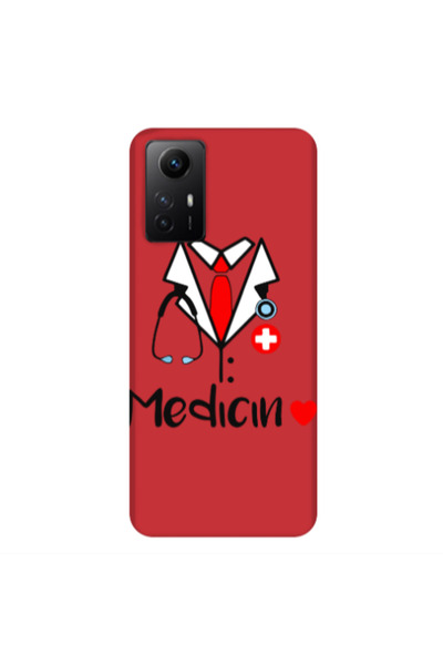 Other Xiaomi Redmi Note 12s Medicin Red Colored Silicone TPU Θήκη