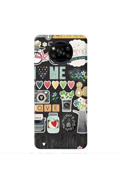 Other Xiaomi Poco X3 Pro Family love home Black Colored Silicone TPU Θήκη