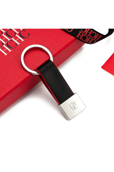 Choice K007-1-BLACK CH Leather Keychain Fashionable Simple Unique Printed Des...