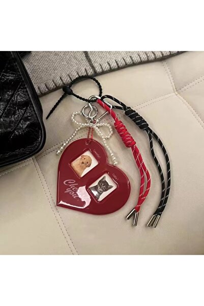 Choice1 b-red Heart Shape Cute PVC Photo Card Holder Love Heart Shape SImple ...