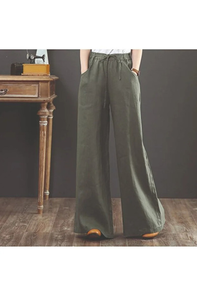 Toridas Pantaloni de in kaki cu talie elastică
