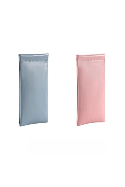 choice2 blue pink 2pcs Automatic Closed Sunglasses Case PU Leather Glasses St...