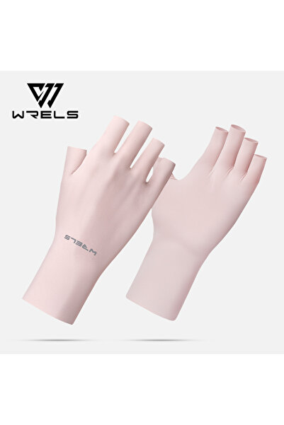 Choice Pink WRELS Half Finger Sunscreen Gloves Casual Elastic Nail Art Anti-U...