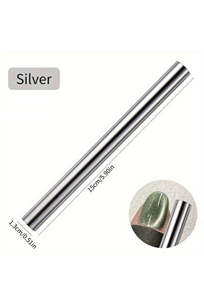 Choice3 Silver LULAA Cat-Eye Nail Magnet Double-Headed Design Cylindrical Str...