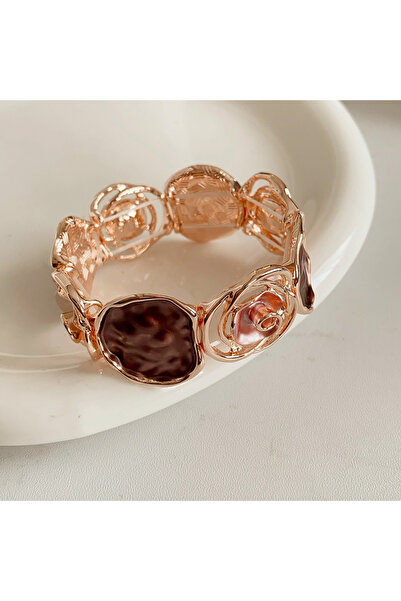 choice2 Style1 Vintage Dripping Oil Hollow Rose Flowers Bracelet Geometric Ir...