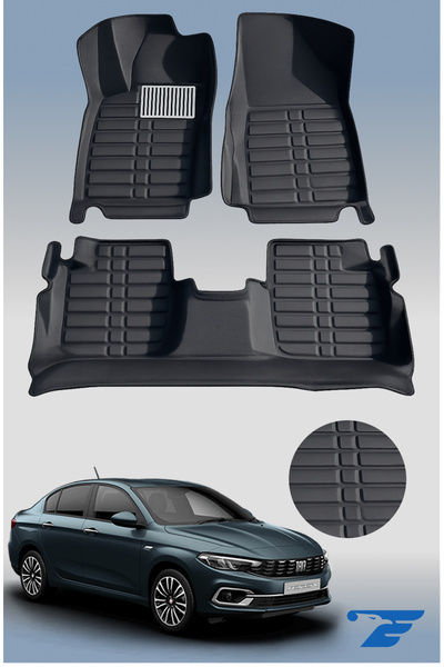 Fiat Egea (2022-2025) - Yeni Nesil 8D Tam Havuzlu Diamond Siyah Eva Paspas