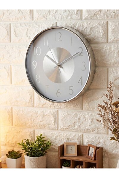 The Living 30cm Round Wall Clock with Polished Center | Premium Modern Minima...