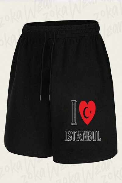 ZOKAWEAR Unisex I Love Istanbul Design Printed Shorts